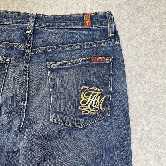 7 for All Mankind Jeans Women’s 27 Light Wash Flare Denim Bell‎ Bottom Western - Picture 10 of 16